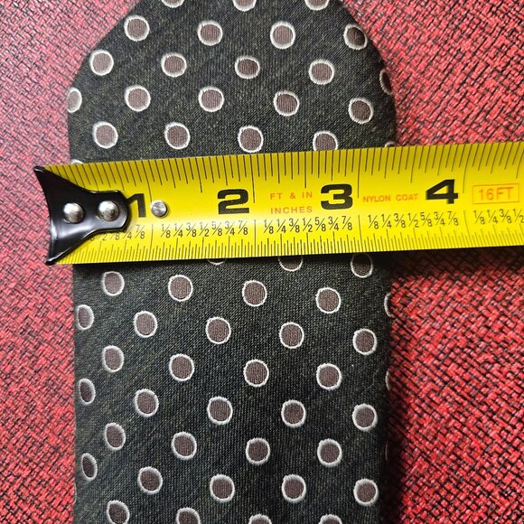 Ermenegildo Zegna Green Polka Dot Tie Wool/Silk Blend Made in Italy Designer - Picture 6 of 6
